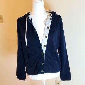 Ralph Lauren blue button front hoodie jacket